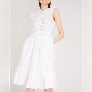 Sandro Paris Cotton Embroidery Dress